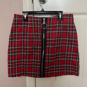 Flannel Zip Down Skirt